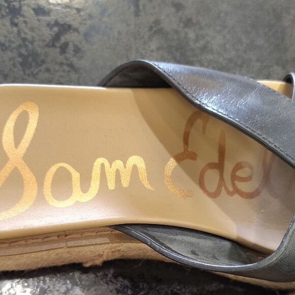 Sam Edelman Black Espadrille Slides - Picture 2 of 6